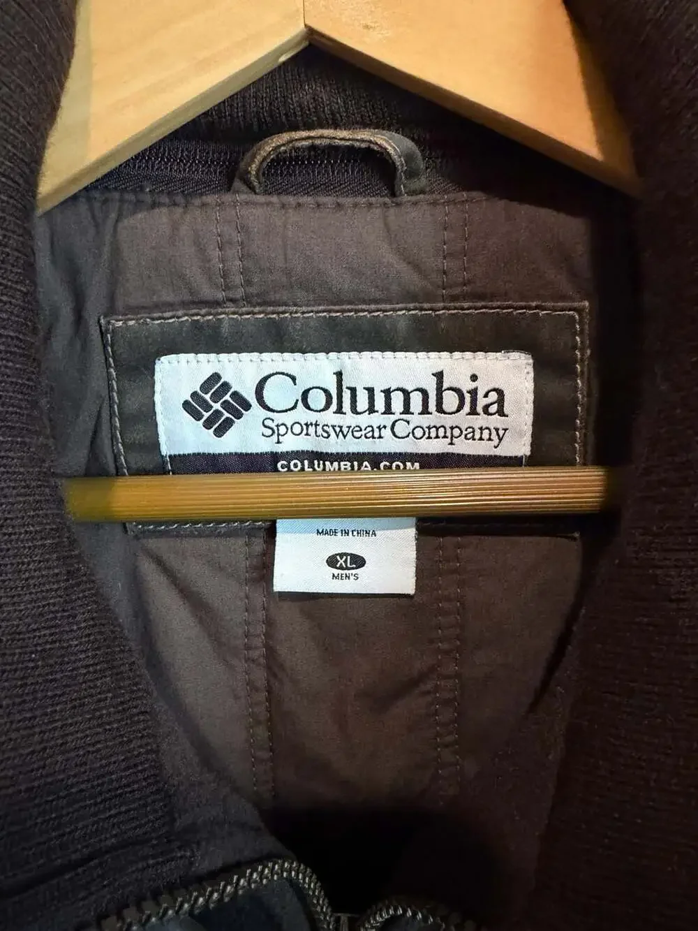 Columbia Vintage Brown Distressed Canvas Cotton Jacket with Fleece Lining XL